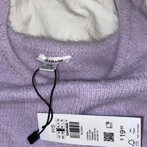 Garage light purple fuzzy crop top